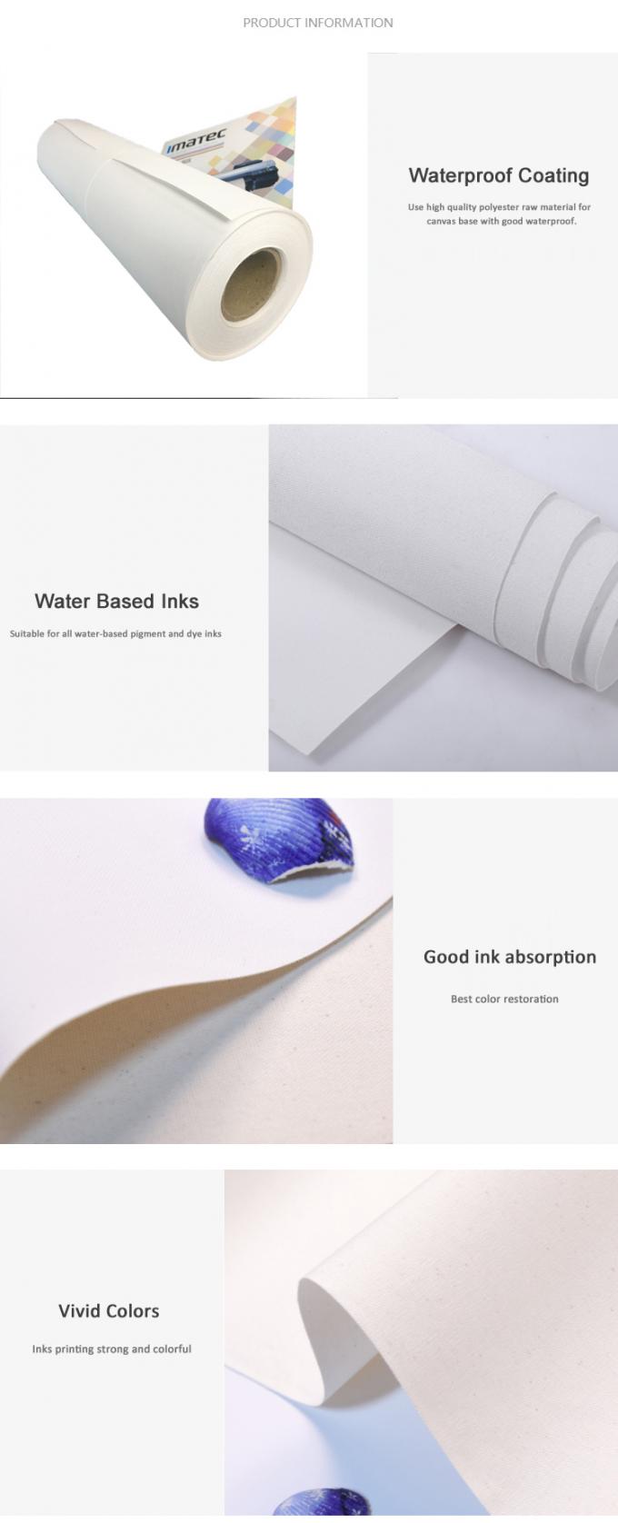 Large Format Aqueous Matte Polyester Canvas Rolls Blank Stretched