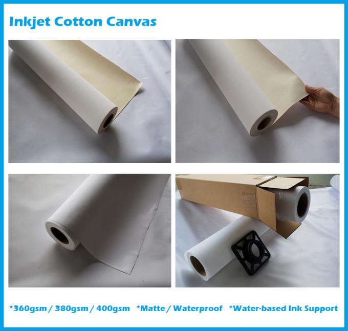 Printable Inkjet Cotton Canvas 410gsm For Large Format Pigment / Dye ...