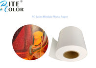 Silky Dry Minilab Photo Paper Roll Microporous Luster Surface For Inkjet Printing