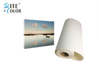 Waterproof Coating Giclee Eco Solvent Media , 260gsm Silky Polyester Glossy Inkjet Canvas Rolls