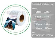 Inkjet Digital RC Dry Minilab Photo Paper Luster 240gsm 4'' 5'' 6'' 8'' 10'' 12'' Roll