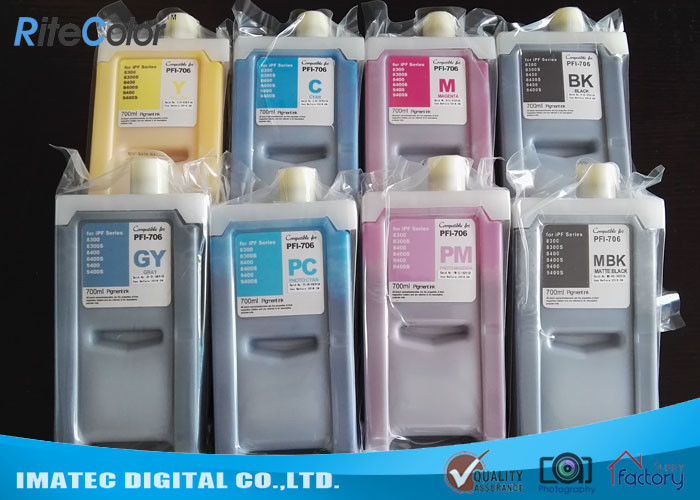 PFI 706 Large Format Ink Compatible Printer Cartridges 700Ml For Canon
