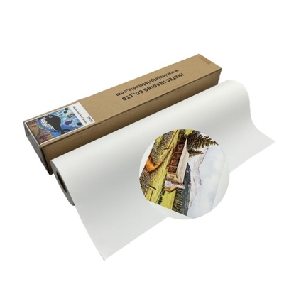 Printable Waterproof Matte 360gsm Polycotton Inkjet Canvas Roll For Pigment/Dye Ink