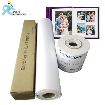 Colorfast Pigment Resin Coated Photo Paper Waterproof Luster Inkjet Paper Roll for Print Shops, Photographers