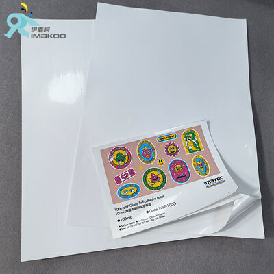 Inkjet Glossy Polypropylene Label Sticker Paper Printable Waterproof 100micon PP Sticker A4 A3