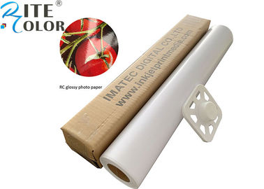 190gsm Larget Format RC Glossy Resin Coated Photo Paper Roll Pigment / Dye Inks