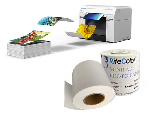 Instant Dry RC Glossy Minilab Photo Paper Roll For Fuji DX100 Epson