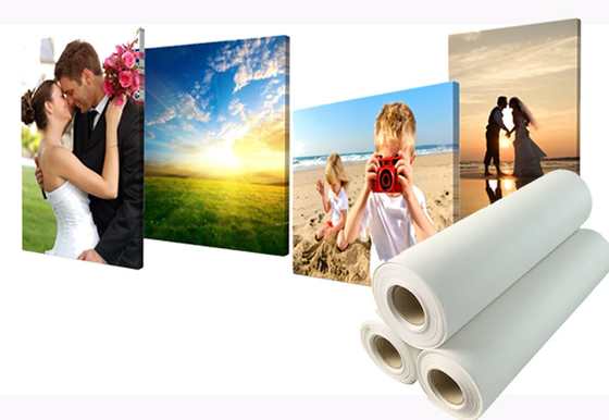 Matte Blank Stretched Poly Cotton Canvas Roll For Digital Inkjet Printing